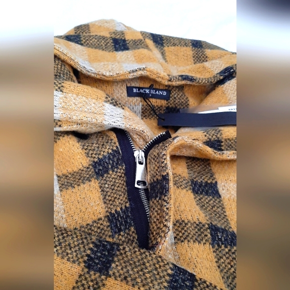 Black Island Plaid Hooded Zip Cardigan *NWT* - Picture 7 of 10